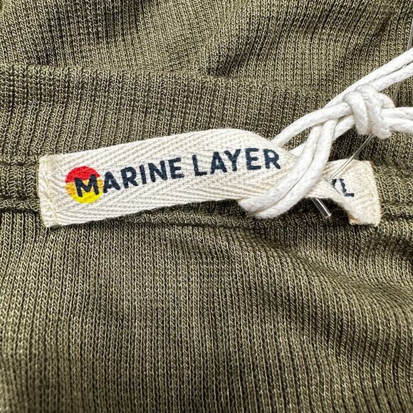 Marine Layer Lexi Rib Henley Burnt Olive Long Sleeve Women's Size X-Large NWT - Picture 3 of 10